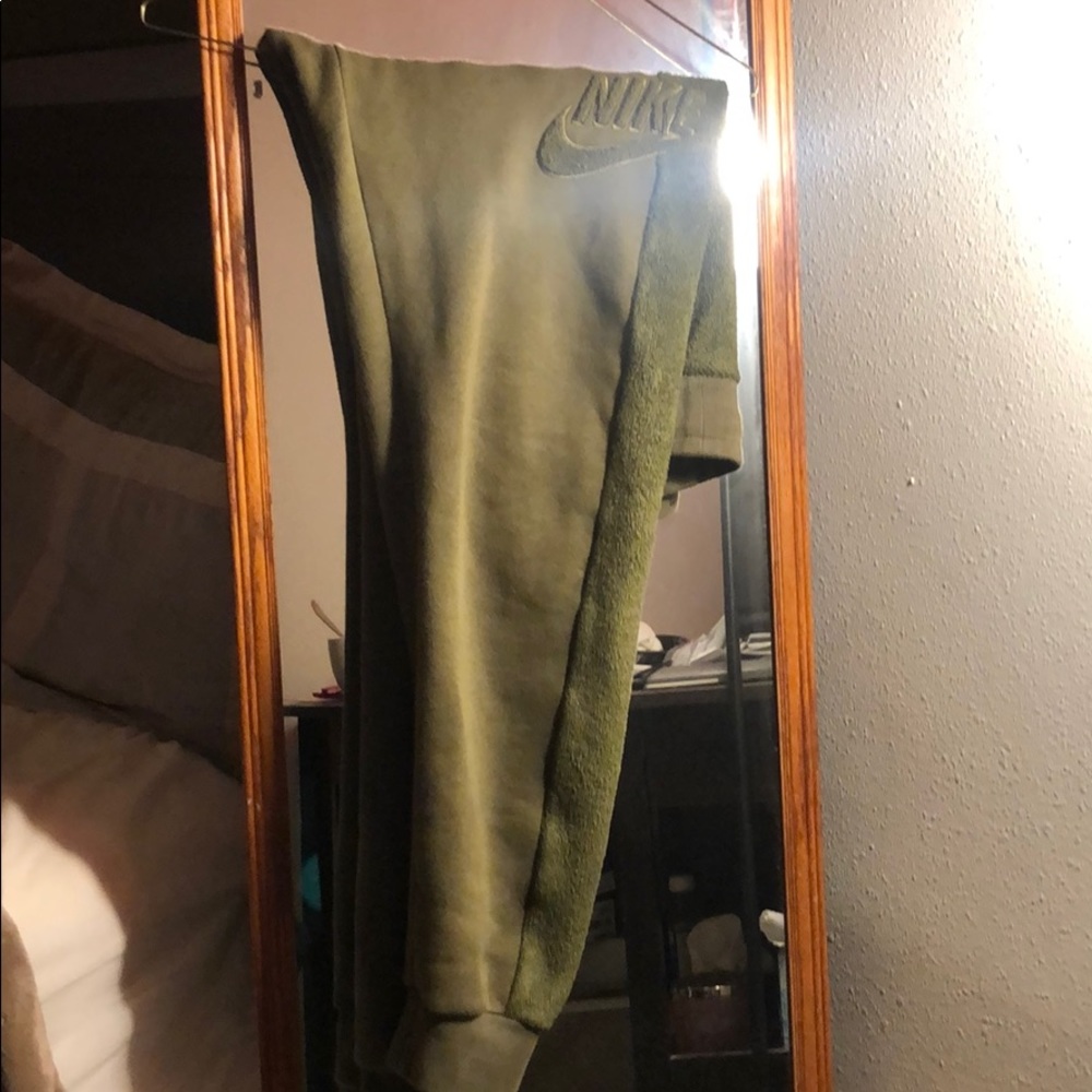 Nike bottom half suede half cotton sweat suit